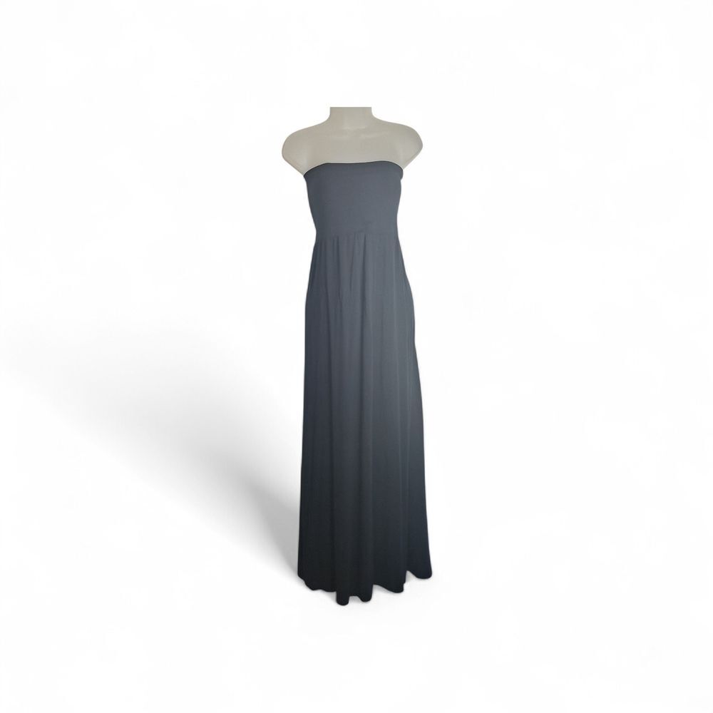 Splendid Black Strapless Dress Maxi Supima Cotton Blend XS Womens
